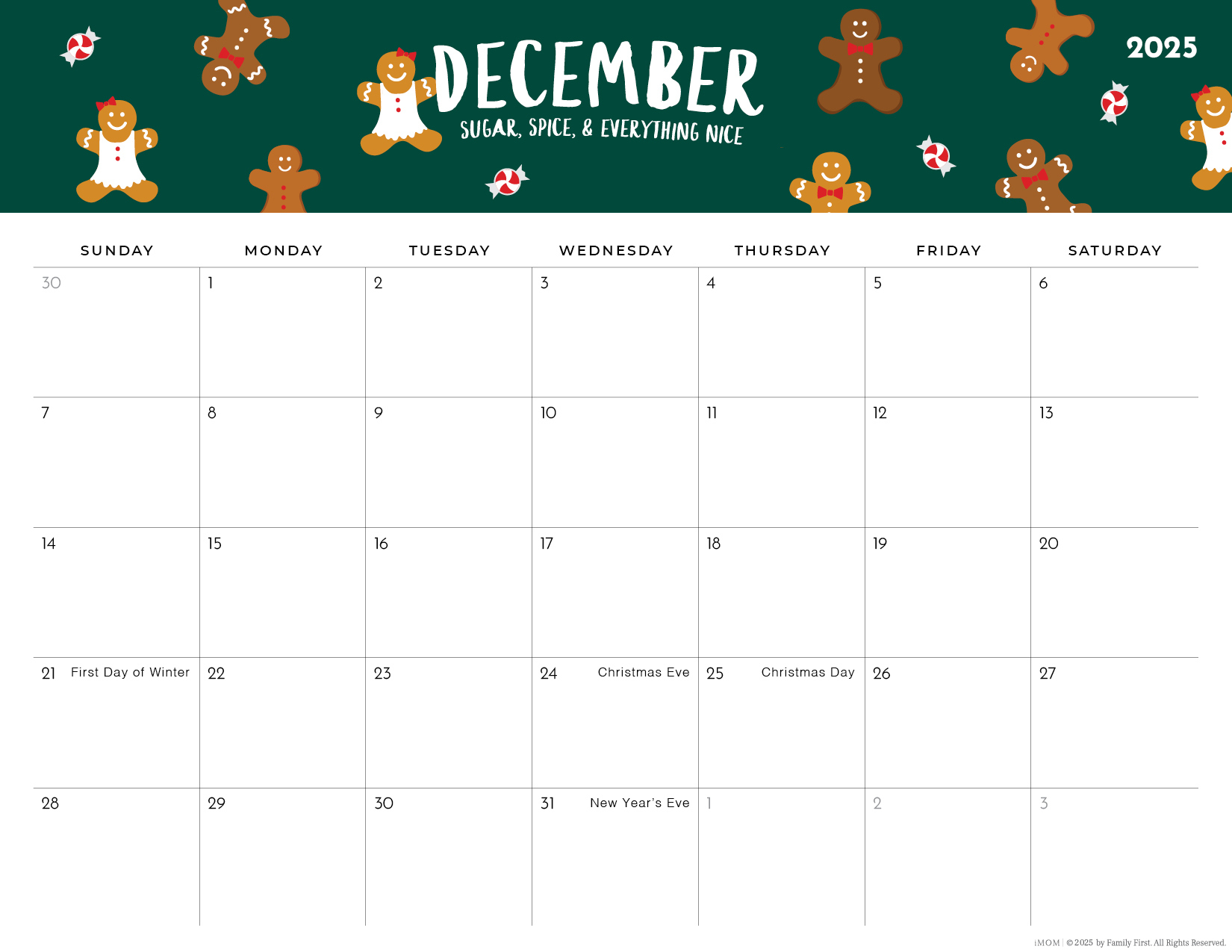 2025-2026 Foodie Printable Calendars For Moms - Imom intended for Imom Printable Calendar December 2025