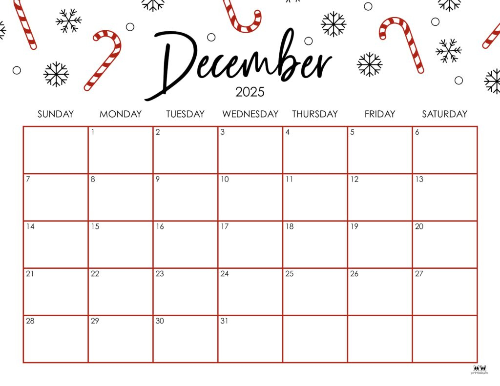 December 2025 Calendars - 107 Free Printables | Printabulls with regard to December 2025 Monthly Calendar Printable