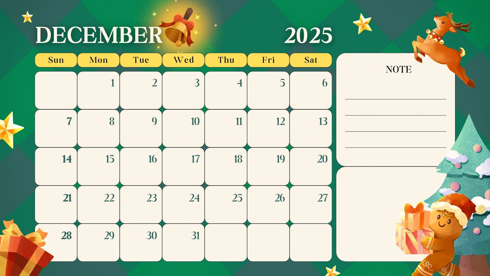 Free, Printable December 2025 Calendar Templates | Canva throughout Large Printable Calendar December 2025