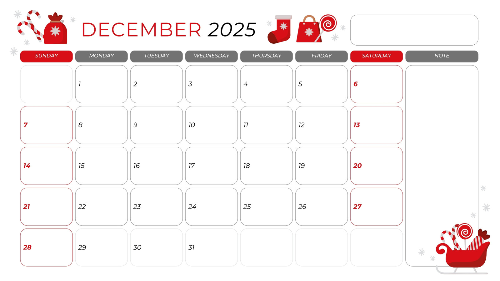 Free, Printable December 2025 Calendar Templates | Canva with Printable December 2025 Christmas Calendar