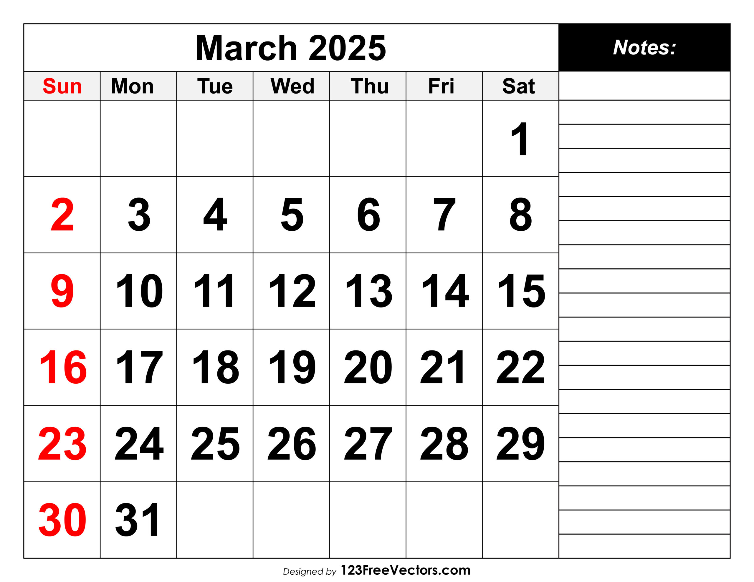 Free Download Calendar March 2025 throughout March 25 Calendar Printable