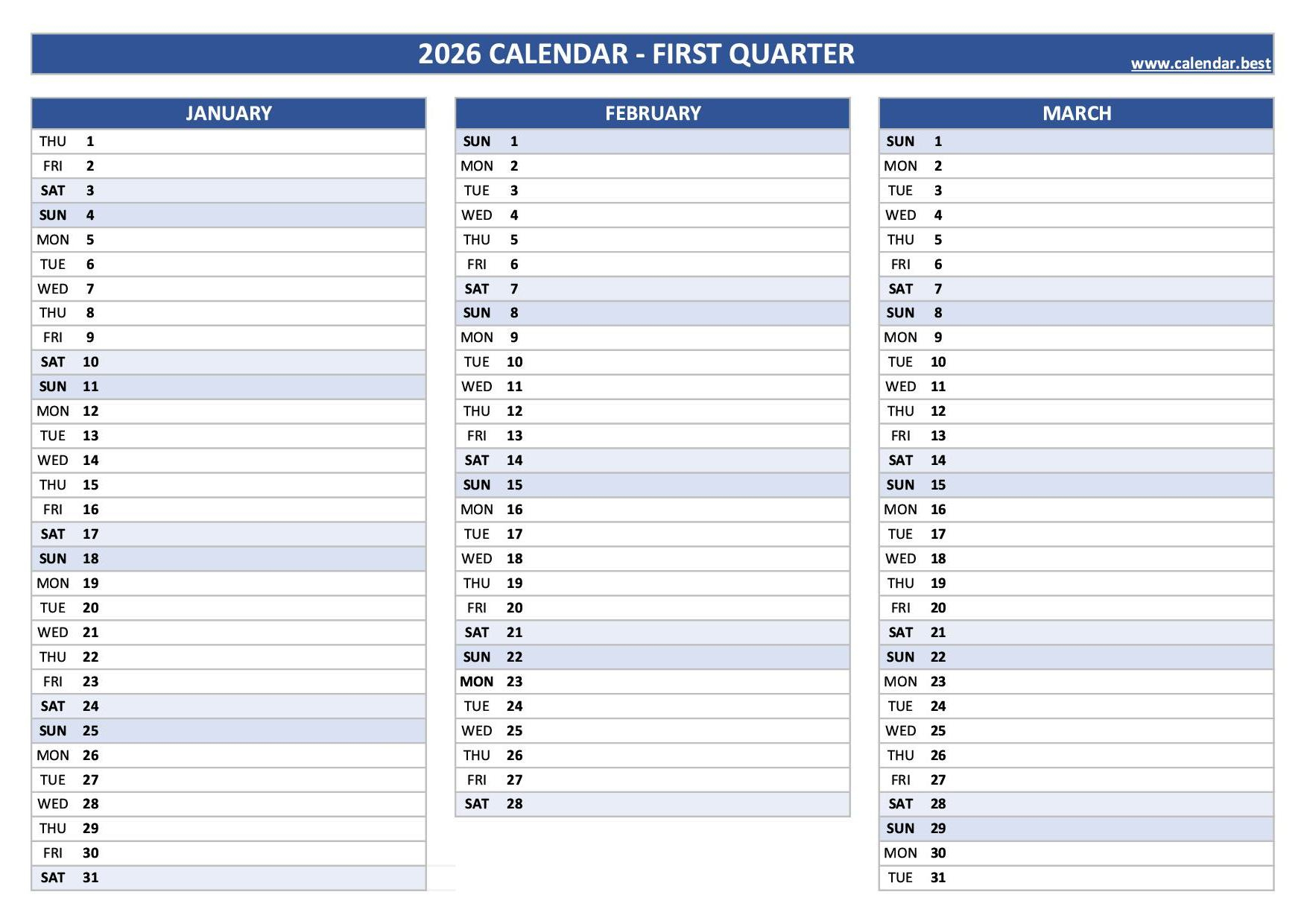 Free Printable Calendars 2026 &amp;amp; 2027 🗓 | Plan Ahead &amp;amp; Stay with regard to January To March 2026 Calendar Printable
