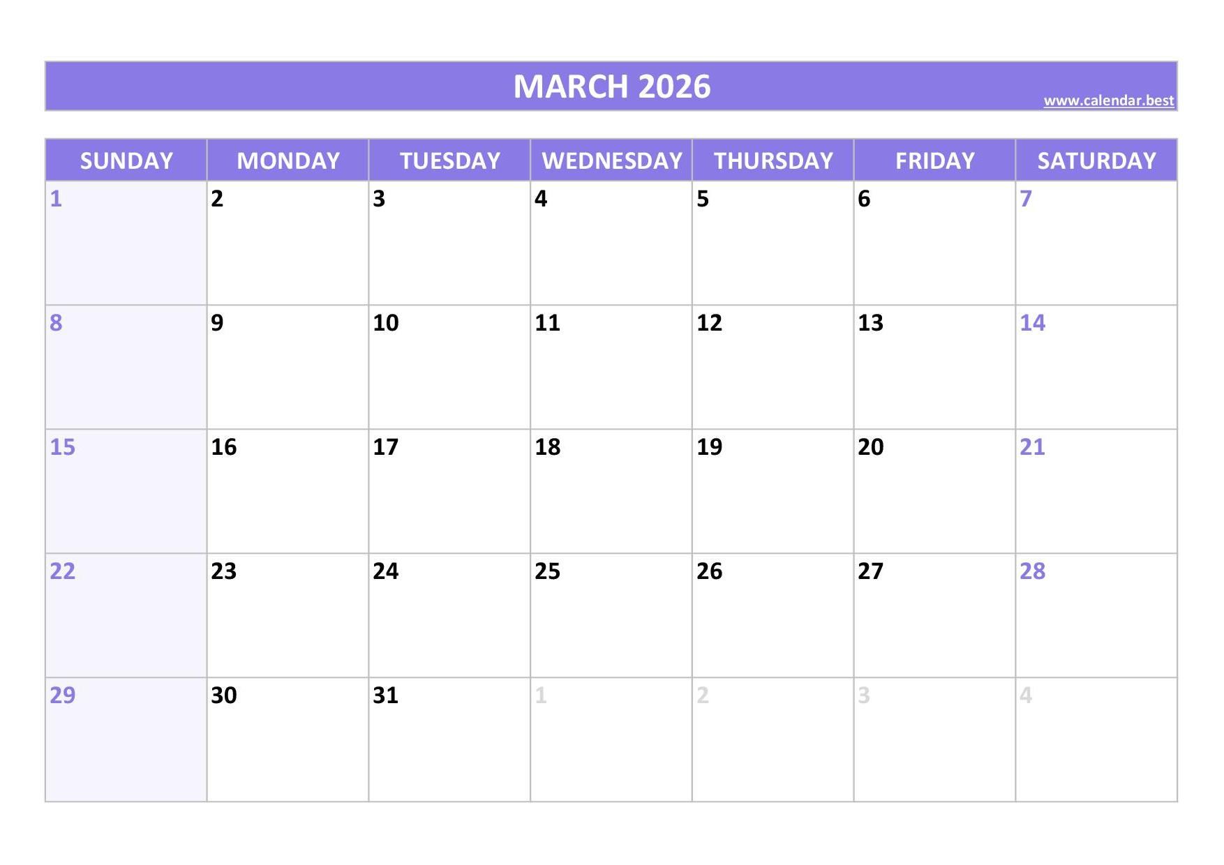Free Printable Calendars 2026 &amp;amp; 2027 🗓 | Plan Ahead &amp;amp; Stay with regard to March Calendar 2026 Blank Free