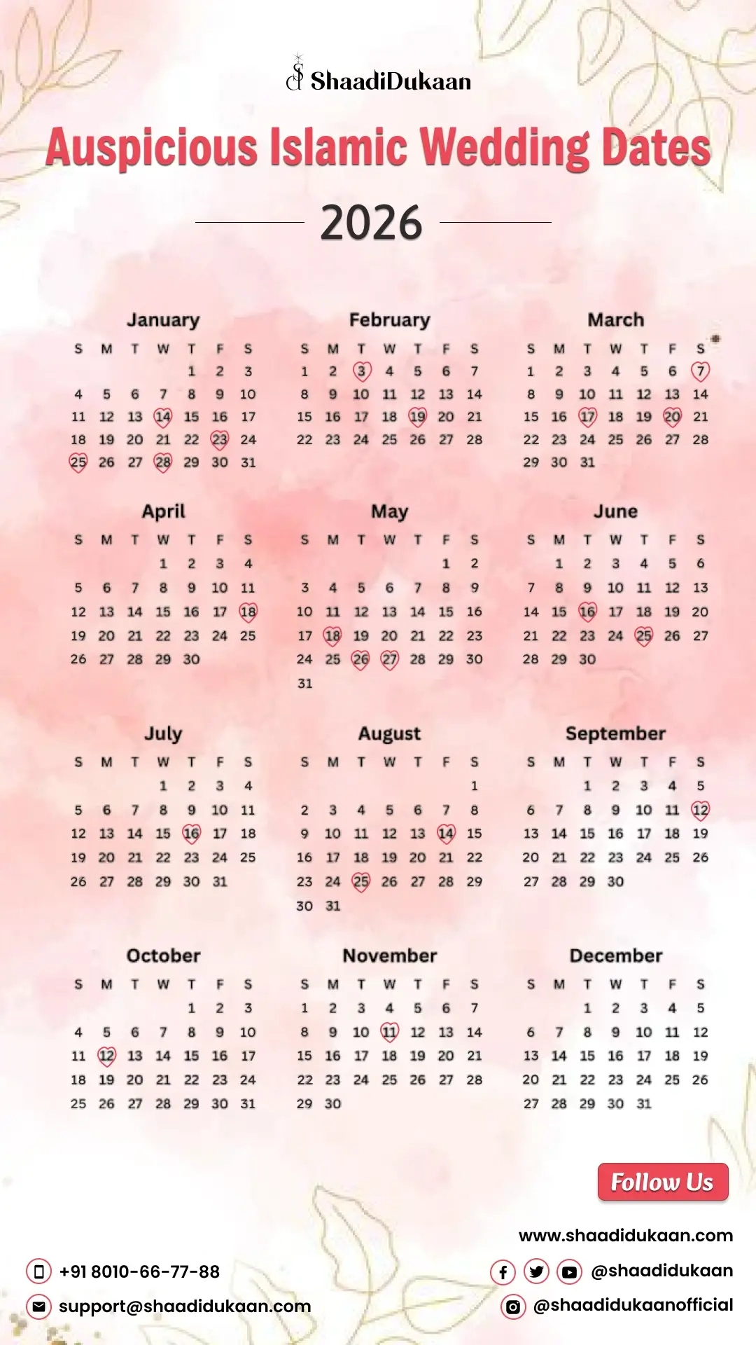 Islamic Wedding Dates 2026: Auspicious Days To Say &amp;#039;Qubool Hai&amp;#039; within Urdu Calendar 2026 March