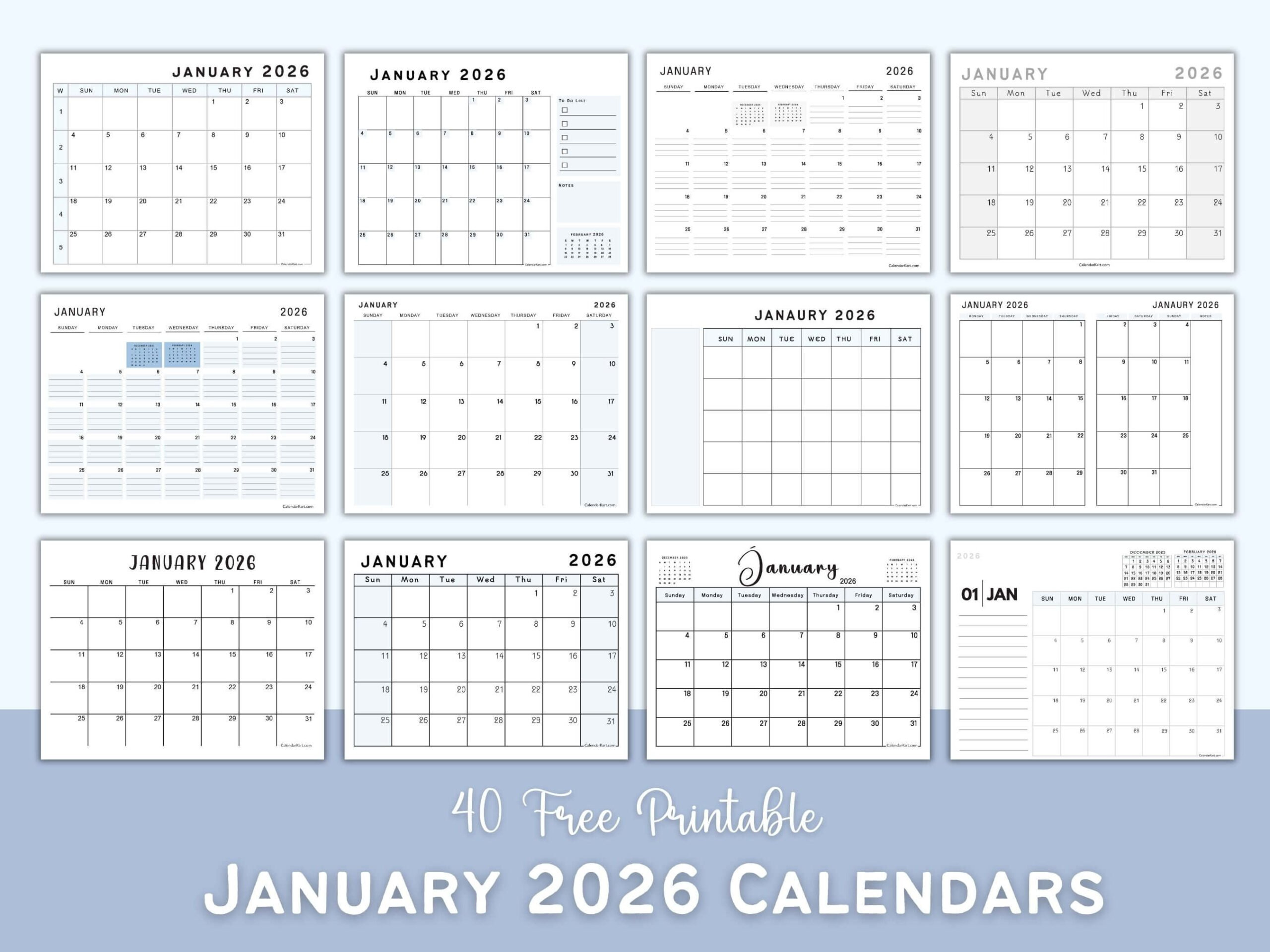 January 2026 Calendar | Free Printable Pdf - Calendarkart inside Printable Calendar 2026 January to March
