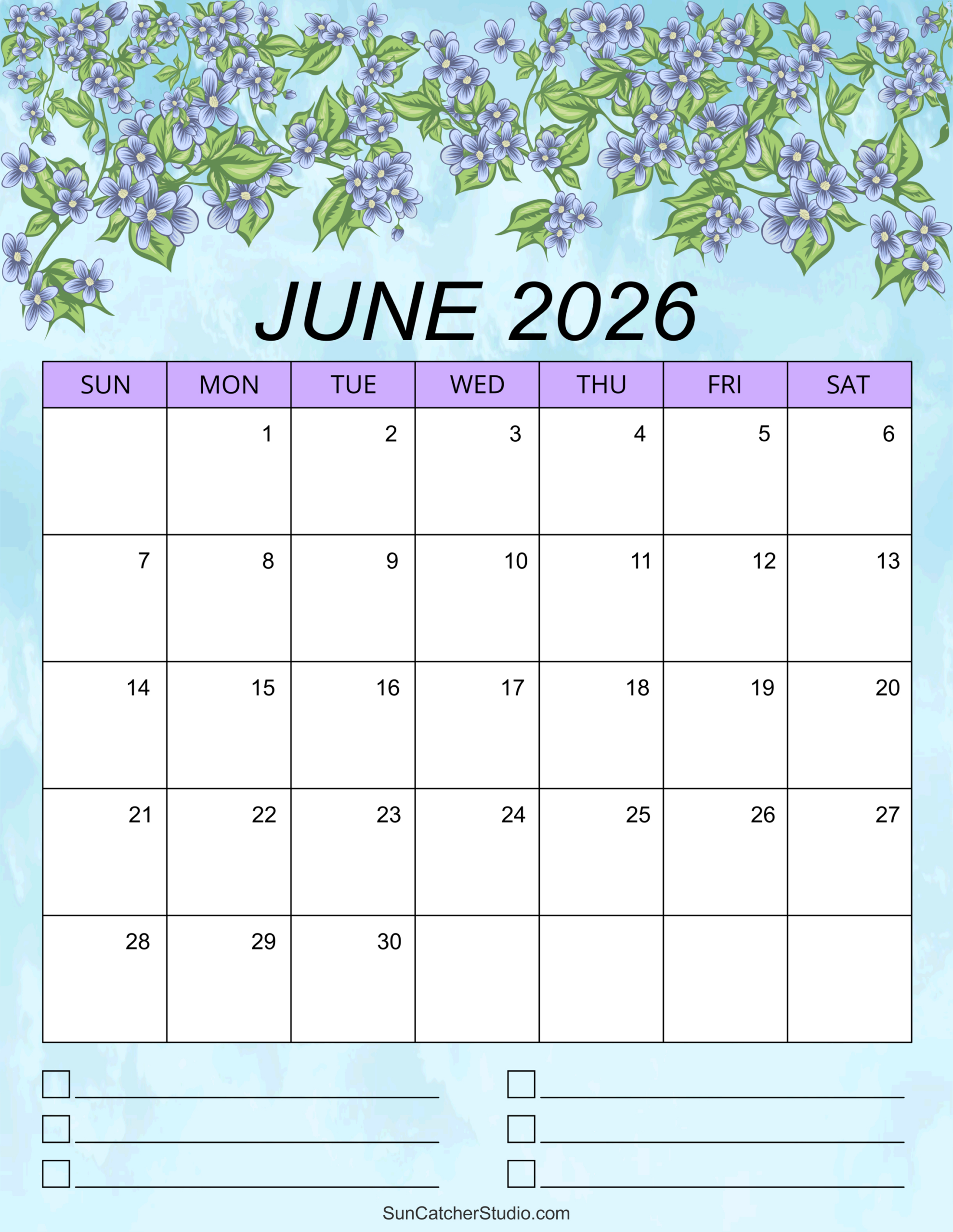 June 2026 Calendar (Free Printable) – Free Printables, Lettering within March Through June 2026 Calendar