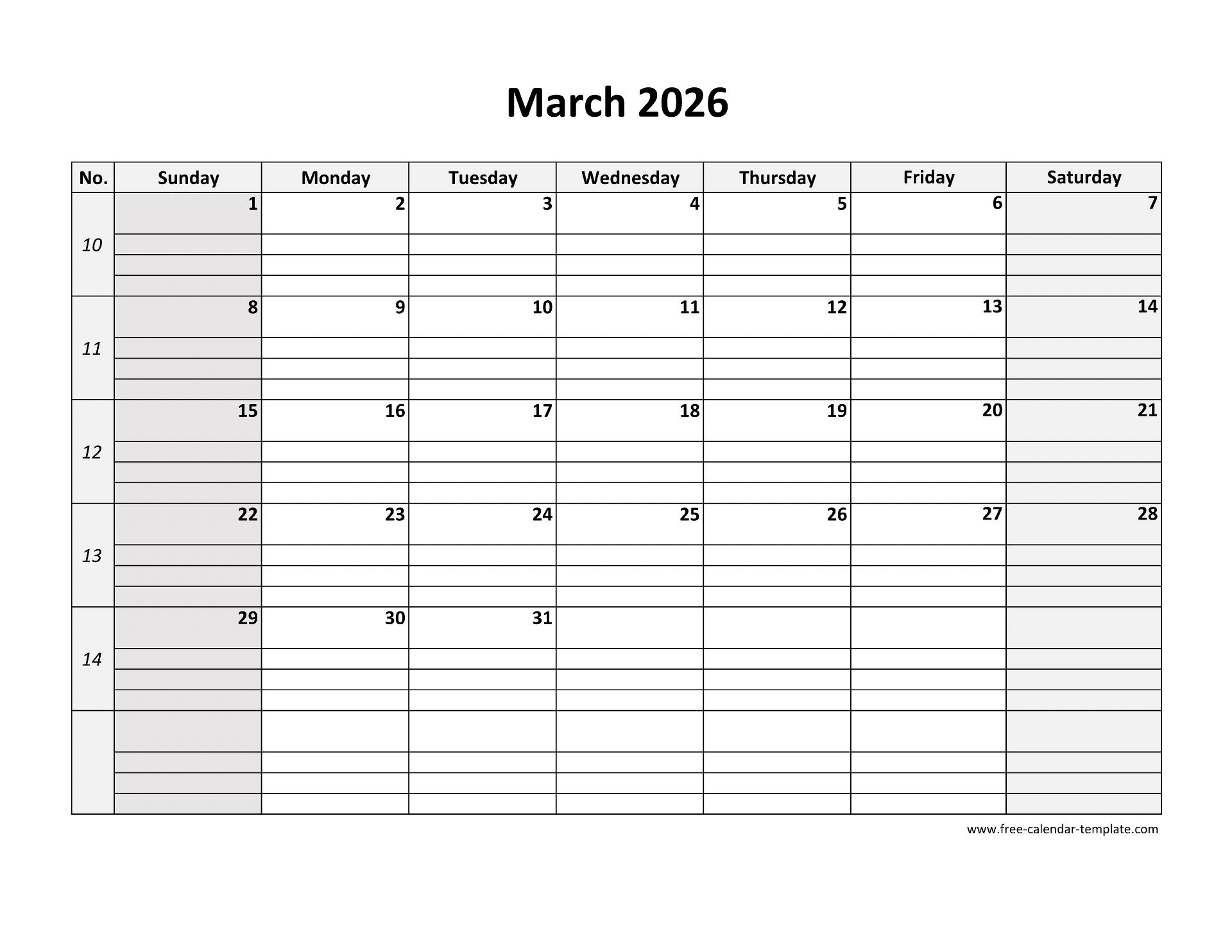 March 2026 Calendar Free Printable With Grid Lines Designed intended for March Calendar 2026 with Lines