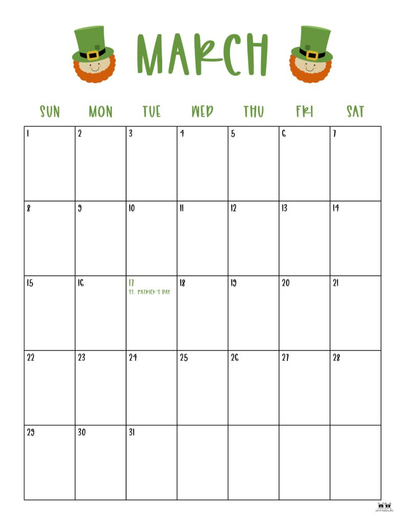 March 2026 Calendars - 150 Free Printables | Printabulls inside March 2026 Calendar Printabulls