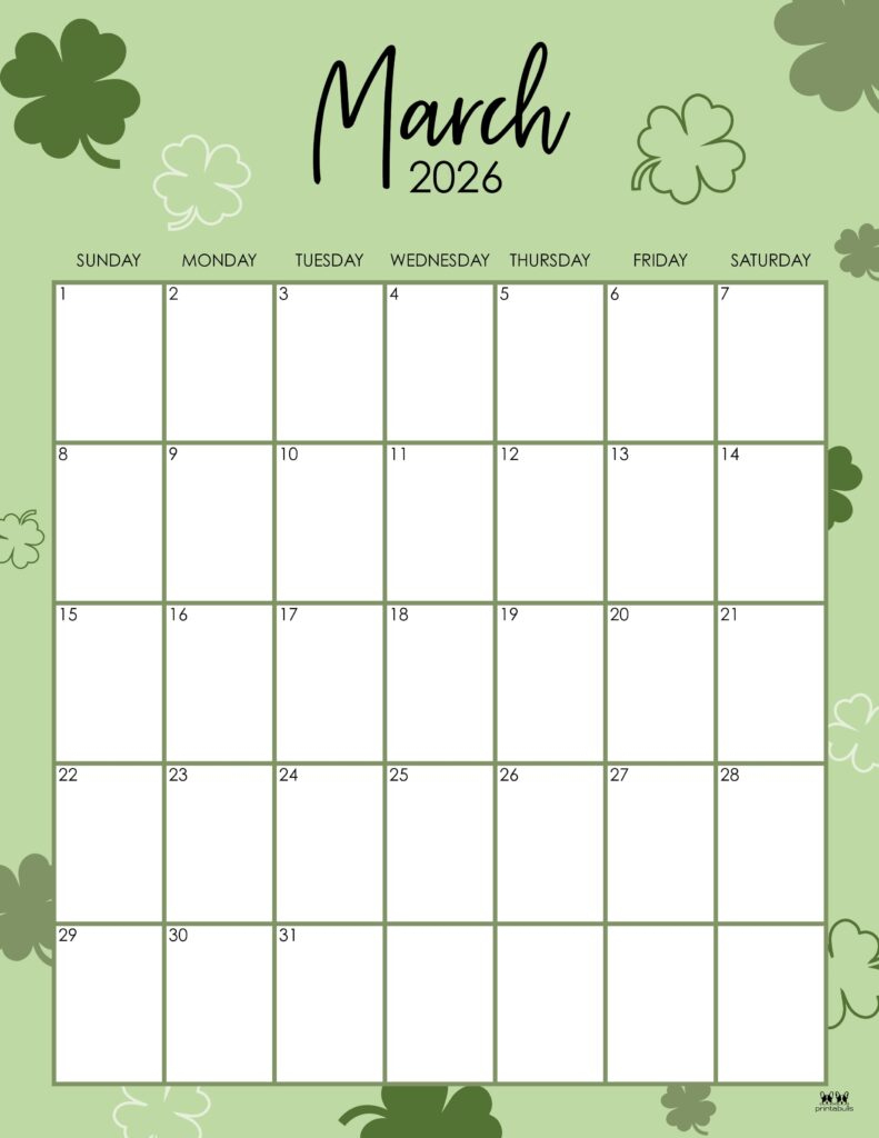 March 2026 Calendars - 150 Free Printables | Printabulls regarding March Calendar 2026 Printable Free 11X17