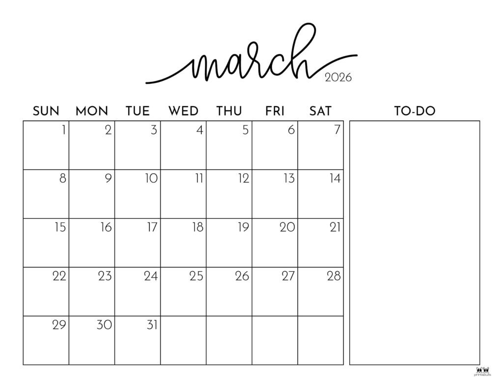 March 2026 Calendars - 150 Free Printables | Printabulls with Show Me The Calendar For March 2026