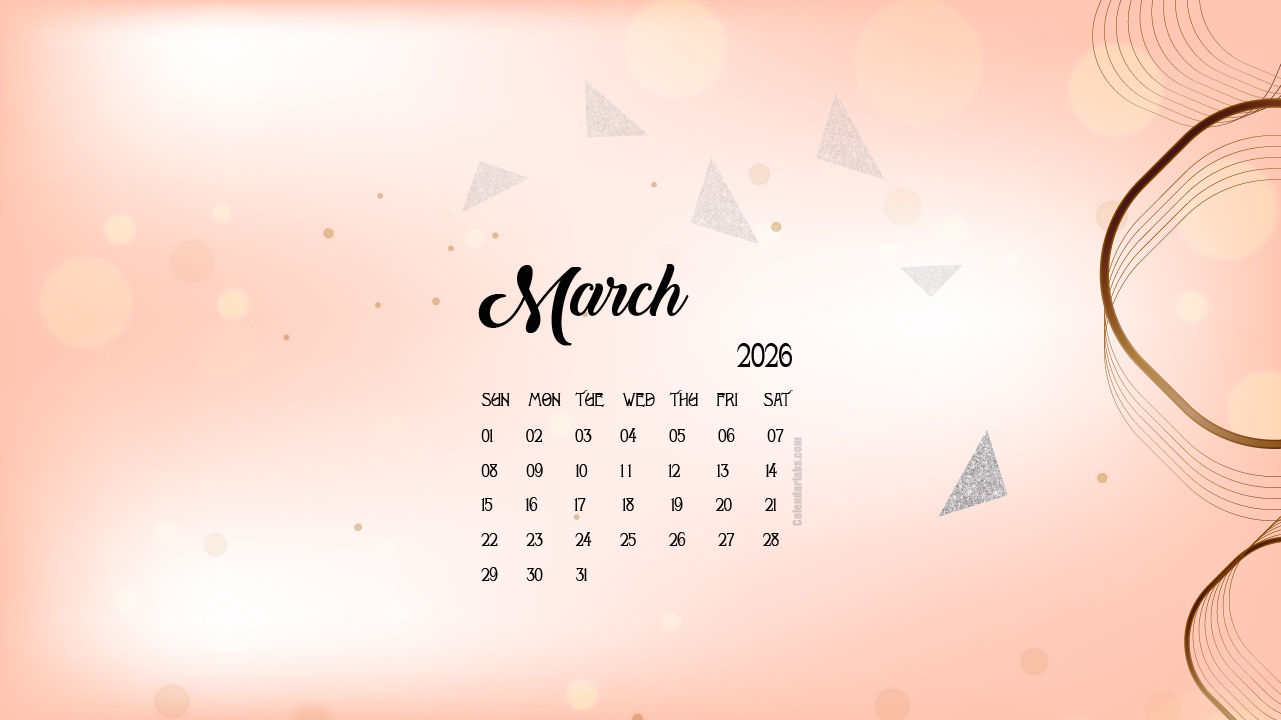 March 2026 Desktop Wallpaper Calendar - Calendarlabs in March 2026 Desktop Calendar