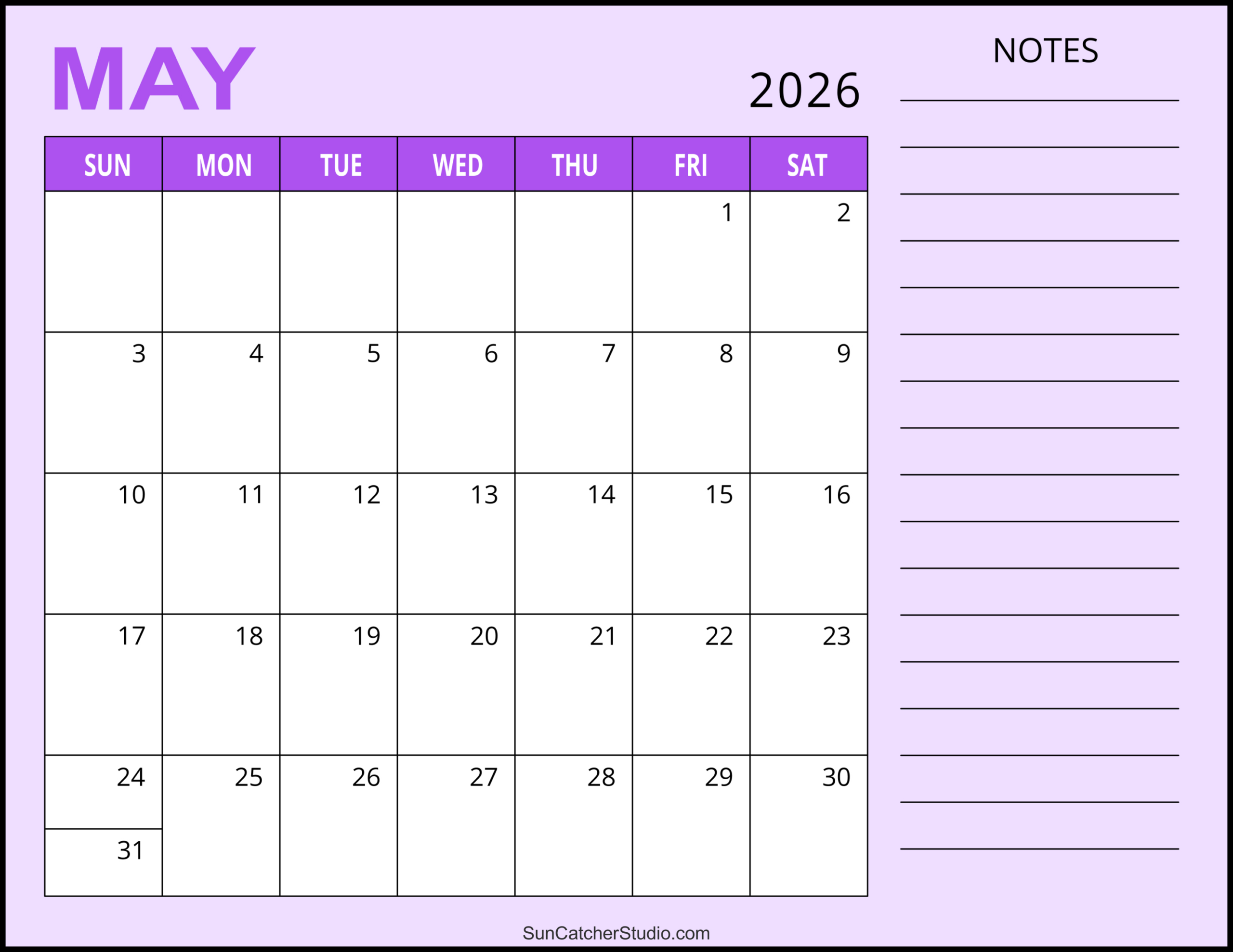 May 2026 Calendar (Free Printable) – Free Printables, Lettering regarding March April May 2026 Calendar Printable Free