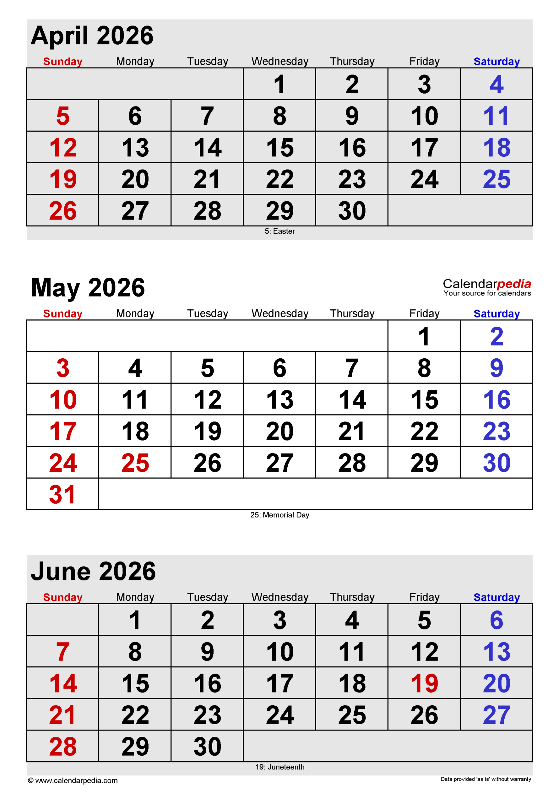 May 2026 Calendar | Templates For Pdf, Excel And Word in March April May June 2026 Calendar