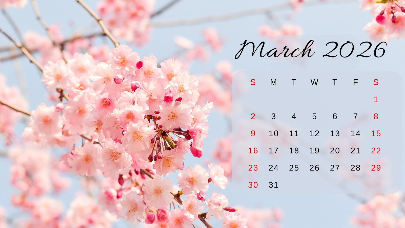 Page 2 - Free And Customizable Spring Desktop Wallpaper Templates pertaining to March 2026 Calendar Wallpaper