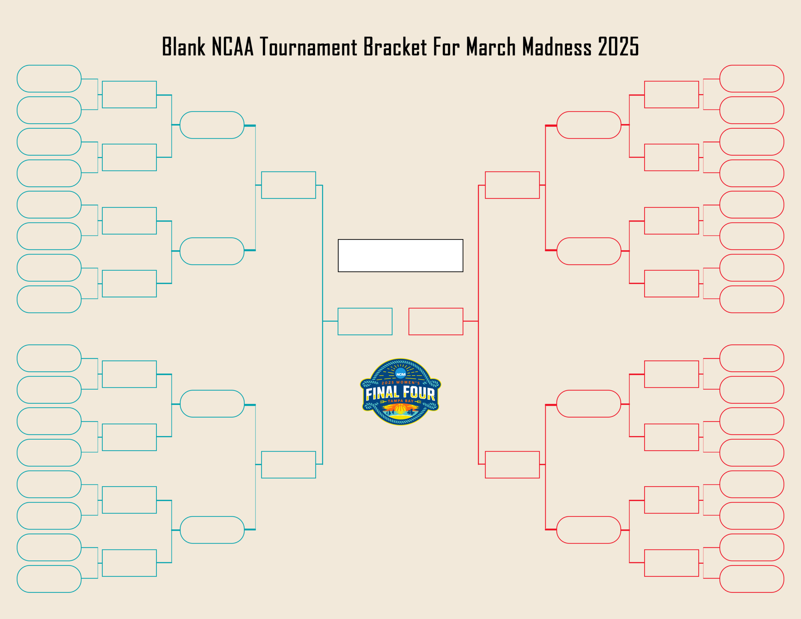 Printable Ncaa College Basketball Bracket For 2025 March Madness regarding March Madness 2026 Calendar Printable